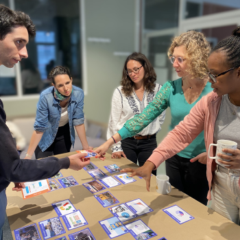 Participants discuss and place the cards